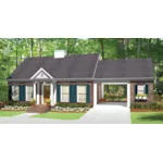 Colonial House Plan Front of Home - Becca Brook Ranch Home 084D-0051 - Search House Plans and More