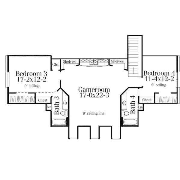 Country House Plan Second Floor - Bellmont Lane Southern Home 084D-0053 - Shop House Plans and More