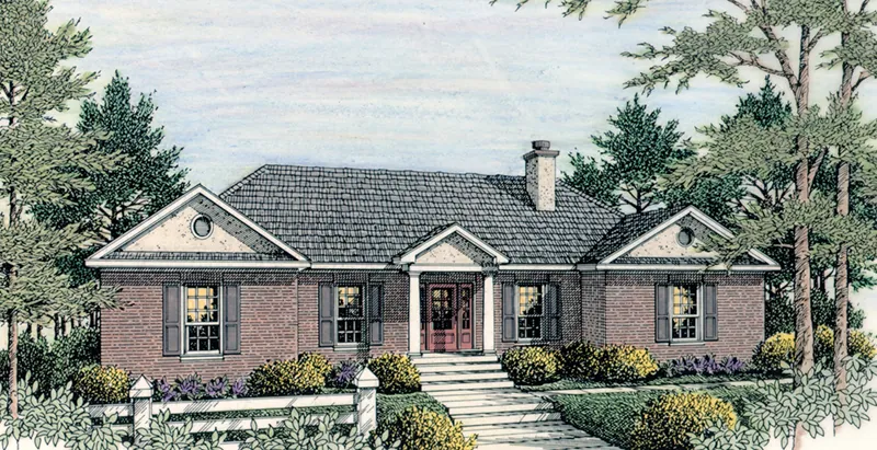 Traditional House Plan Front of Home - 084D-0055 - Shop House Plans and More