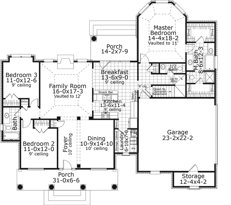 Country French House Plan First Floor - 084D-0057 - Shop House Plans and More