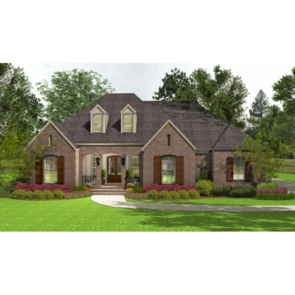 Ranch House Plan Front of Home - Ewell European Home 084D-0058 - Shop House Plans and More