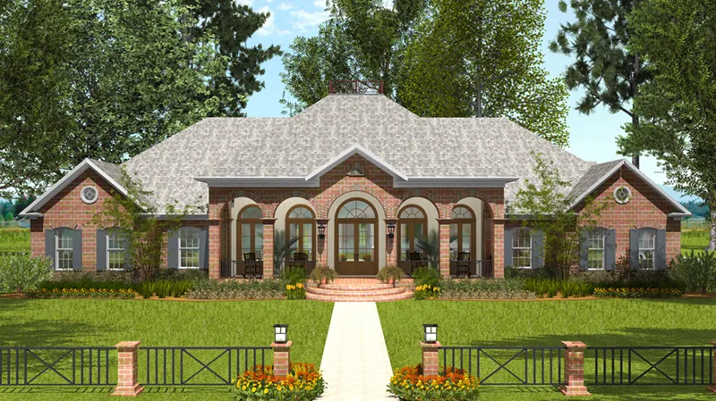 Luxury House Plan Front of Home - Casadore Southern Home 084D-0059 - Search House Plans and More