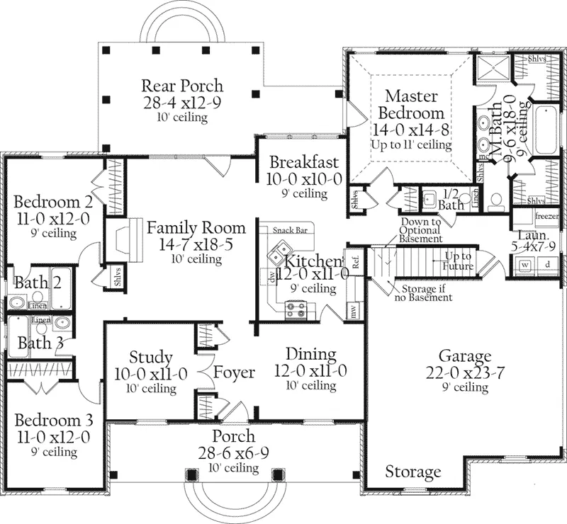 Ranch House Plan First Floor - 084D-0060 - Shop House Plans and More
