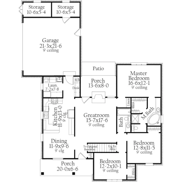 Traditional House Plan First Floor - Noreen Lane Ranch Home 084D-0062 - Shop House Plans and More