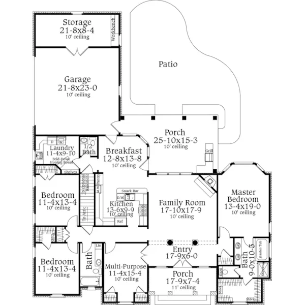 Country French House Plan First Floor - Demetra Traditional Home 084D-0063 - Search House Plans and More