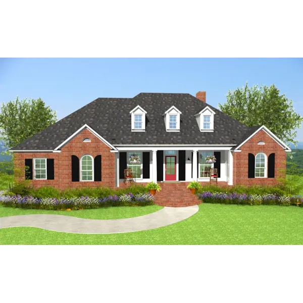 Ranch House Plan Front of Home - Glover Lake Southern Home 084D-0064 - Search House Plans and More