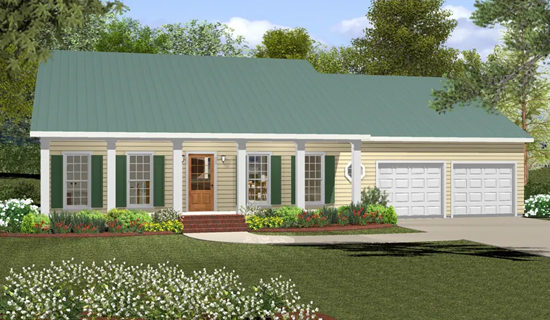 Cabin & Cottage House Plan Front of Home - Grassham Ranch Home 084D-0065 - Search House Plans and More