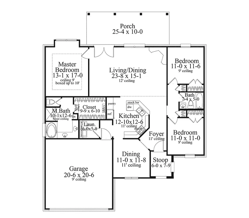 Rustic House Plan First Floor - 084D-0066 - Shop House Plans and More