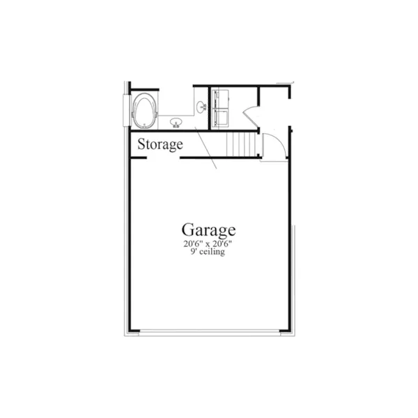 Traditional House Plan Garage Floor Plan - Mandara European Home 084D-0066 - Shop House Plans and More