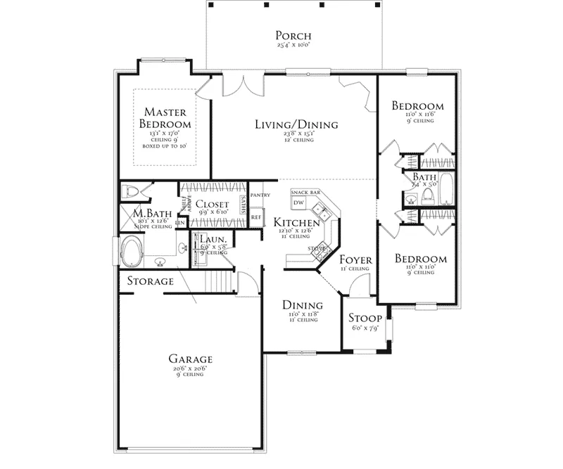 Rustic House Plan Optional Stairs - 084D-0066 - Shop House Plans and More