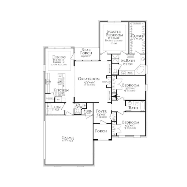 Southern House Plan First Floor - Kerrville European Home 084D-0067 - Shop House Plans and More