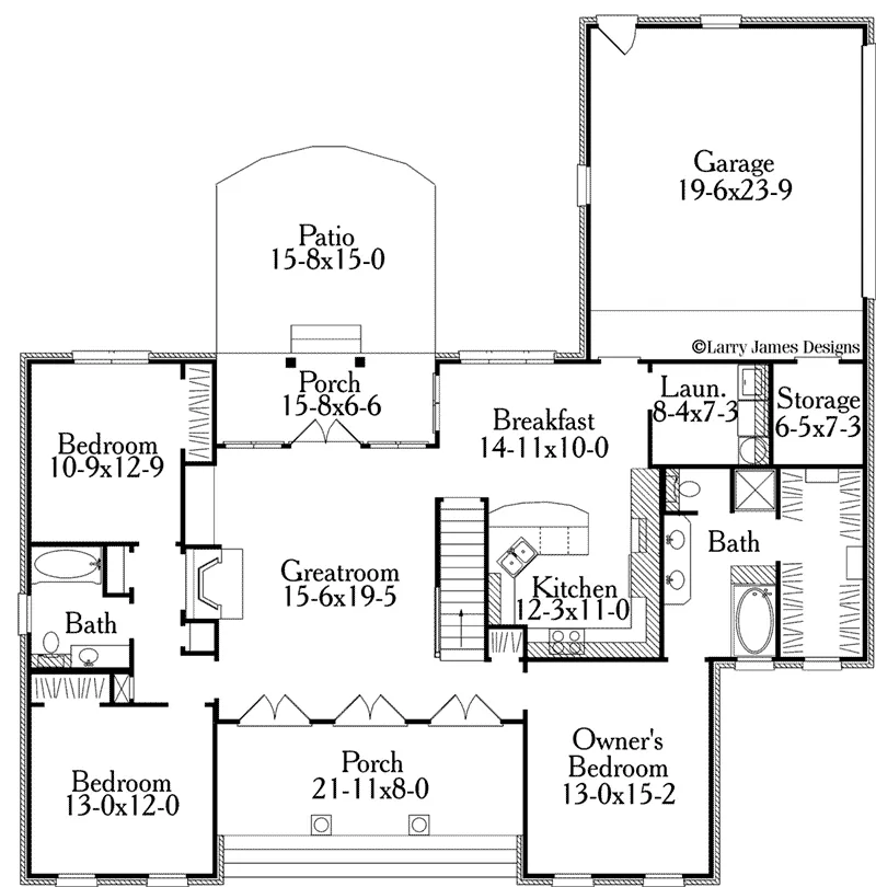 Ranch House Plan First Floor - 084D-0068 - Shop House Plans and More