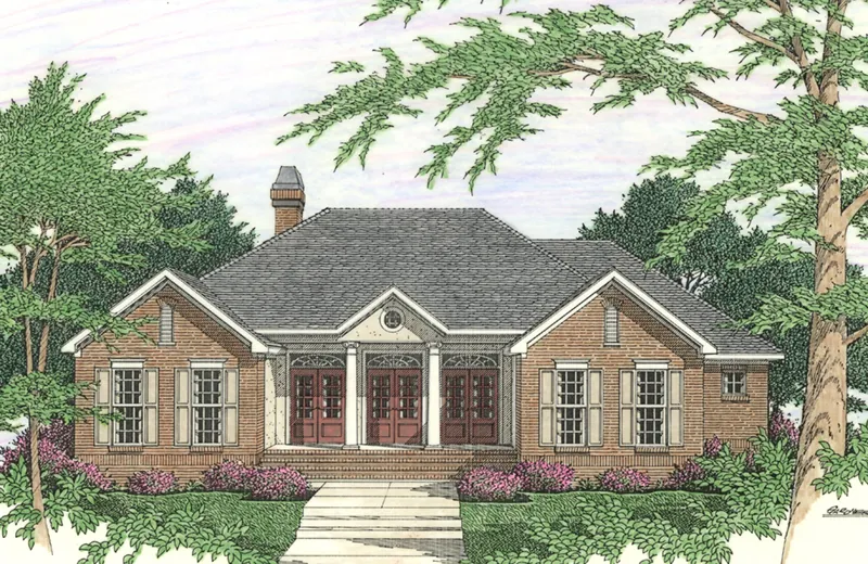 Ranch House Plan Front of Home - 084D-0068 - Shop House Plans and More