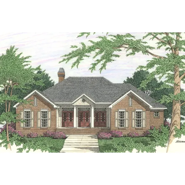 Southern House Plan Front of Home - Mapletown Ranch Home 084D-0068 - Shop House Plans and More