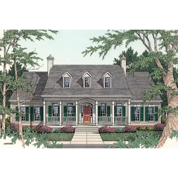 Traditional House Plan Front of Home - Picayne Southern Home 084D-0069 - Shop House Plans and More