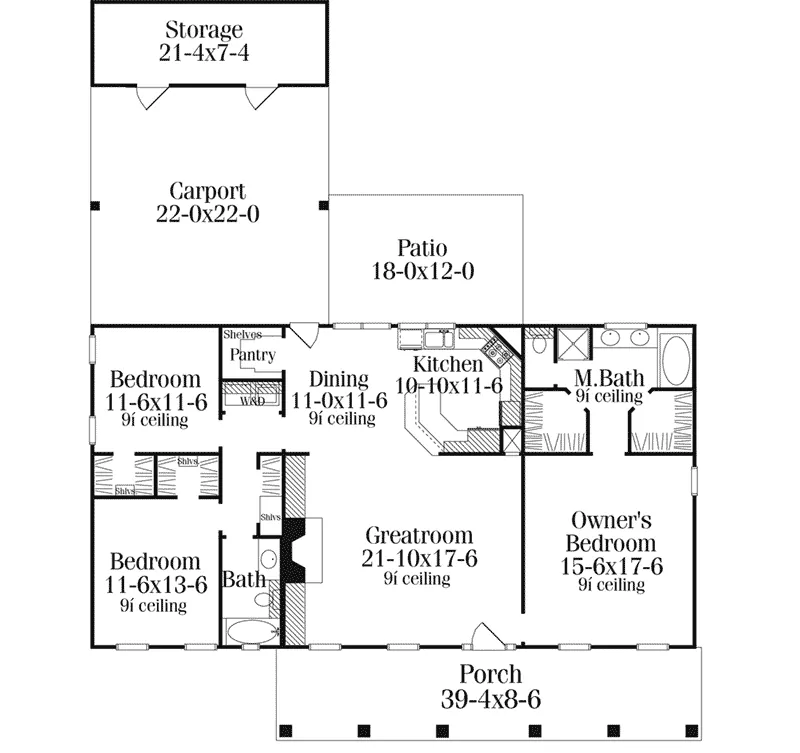 Lowcountry House Plan First Floor - 084D-0071 - Shop House Plans and More