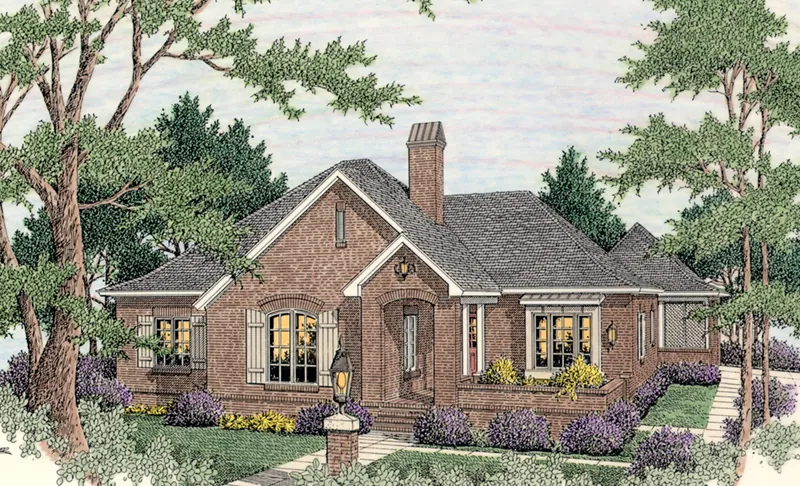 Country French House Plan Front of Home - 084D-0072 - Shop House Plans and More