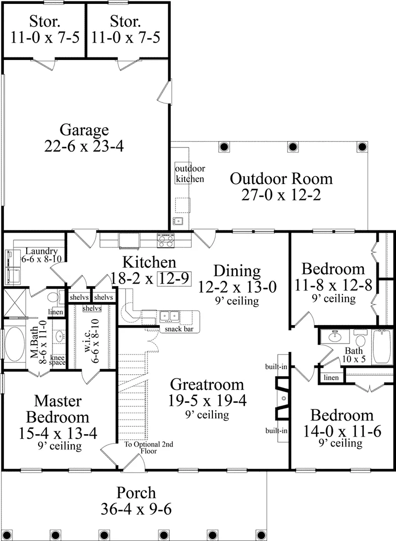 Southern House Plan First Floor - 084D-0073 - Shop House Plans and More