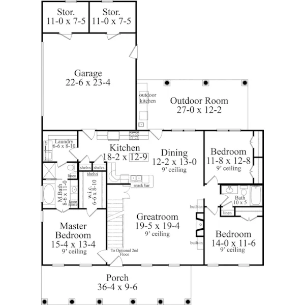 Country House Plan First Floor - 084D-0073 - Shop House Plans and More