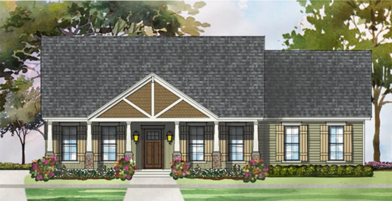 Southern House Plan Front of Home - 084D-0073 - Shop House Plans and More