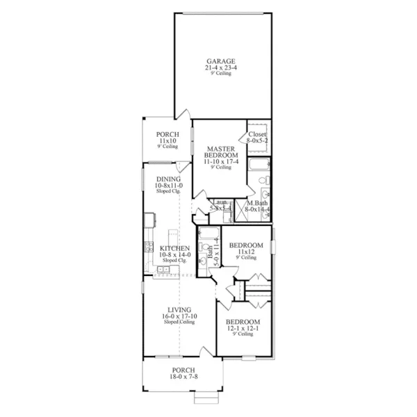 First Floor - Trellis Cottage Home 084D-0080 - Shop House Plans and More