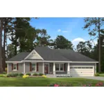 Front of Home - Saxon Trail Ranch Home 084D-0081 - Shop House Plans and More