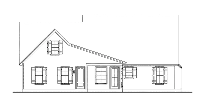 Acadian House Plan Rear Elevation - Birch Hollow Country Home 084D-0082 - Search House Plans and More