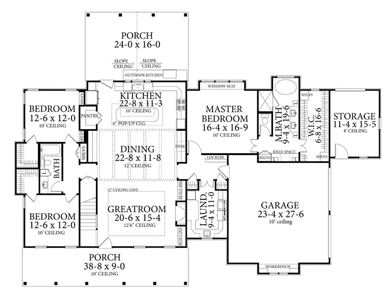 Florida House Plan First Floor - White House Country Home 084D-0085 - Shop House Plans and More