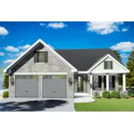 Traditional House Plan Front of Home - Auburn Dale Ranch Home 084D-0086 - Search House Plans and More