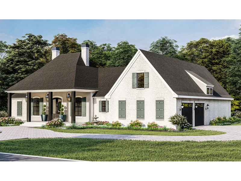 Country French House Plan Front Photo 01 - Simons Bayou Acadian Home 084D-0087 - Shop House Plans and More