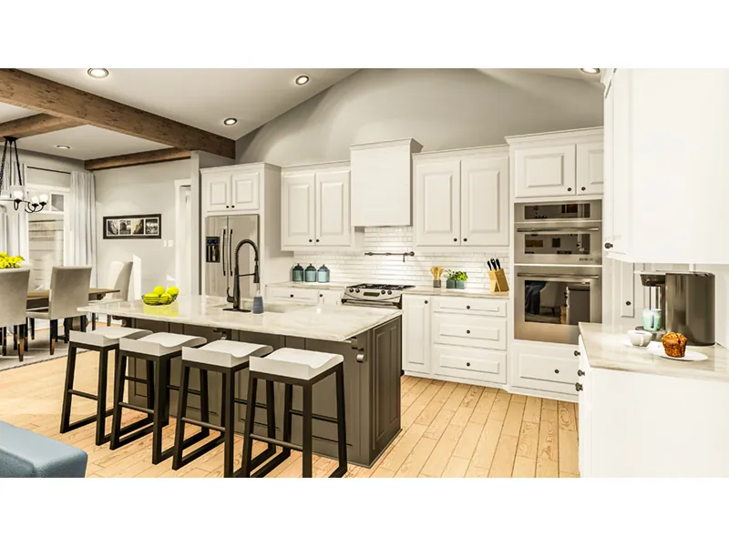 Country House Plan Kitchen Photo 01 - Blueberry Farm Ranch Home 084D-0091 - Search House Plans and More