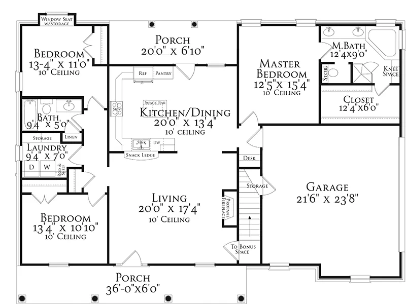Acadian House Plan First Floor - 084D-0099 | House Plans and More