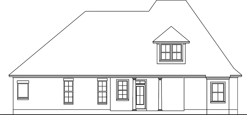 Southern House Plan Rear Elevation - 084D-0099 | House Plans and More