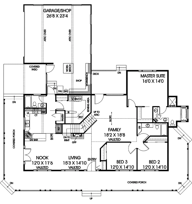 Country House Plan First Floor - Carol Renee Country Style Home 085D-0001 - Search House Plans and More