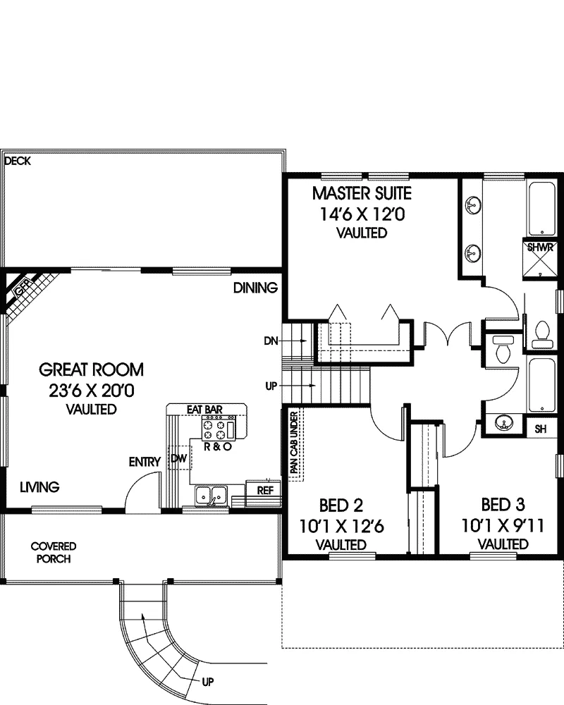 Country House Plan First Floor - Gannette Country Home 085D-0002 - Search House Plans and More