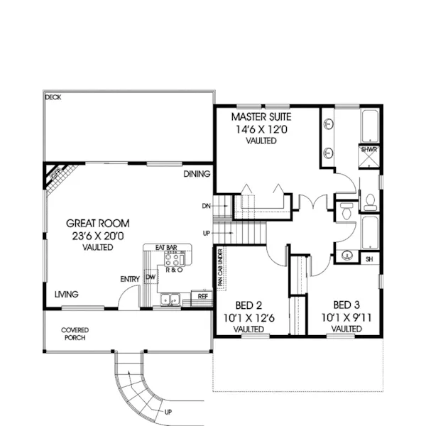 Country House Plan First Floor - Gannette Country Home 085D-0002 - Search House Plans and More