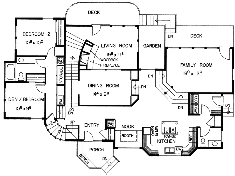 Mountain House Plan First Floor - Geneva Modern Mountain Home 085D-0005 - Search House Plans and More
