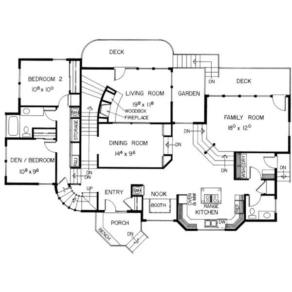 Modern House Plan First Floor - Geneva Modern Mountain Home 085D-0005 - Search House Plans and More