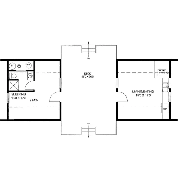 Ranch House Plan First Floor - Elmwood A-Frame Home 085D-0009 - Search House Plans and More