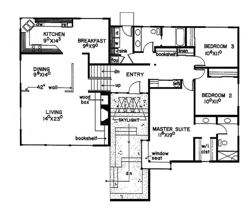 Contemporary House Plan First Floor - Friarwood Rustic Modern Home 085D-0010 - Search House Plans and More