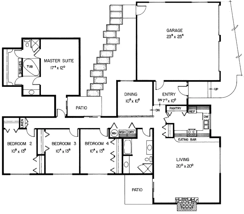 Modern House Plan First Floor - Hackney Modern Home 085D-0014 - Search House Plans and More