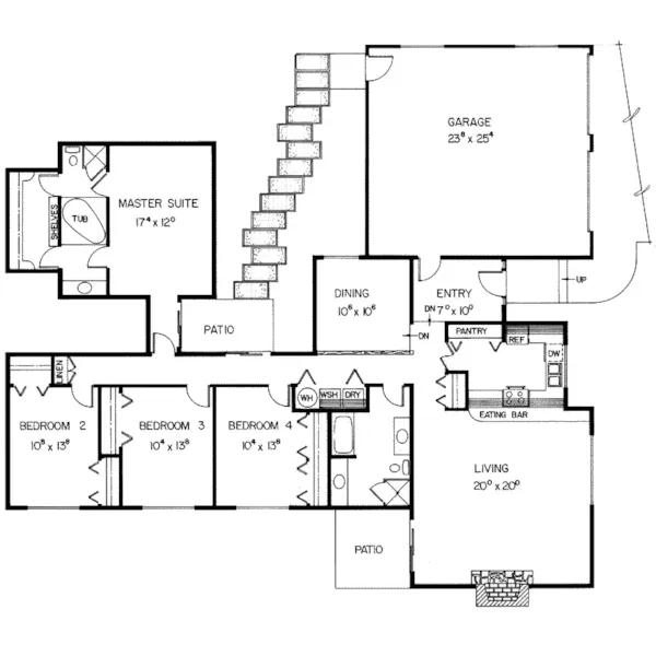 Contemporary House Plan First Floor - Hackney Modern Home 085D-0014 - Search House Plans and More