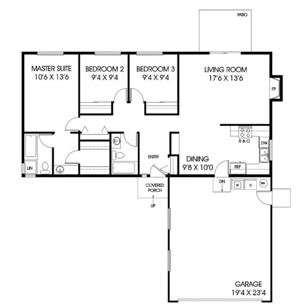 Lake House Plan First Floor - Lost Meadow Ranch Home 085D-0018 - Shop House Plans and More