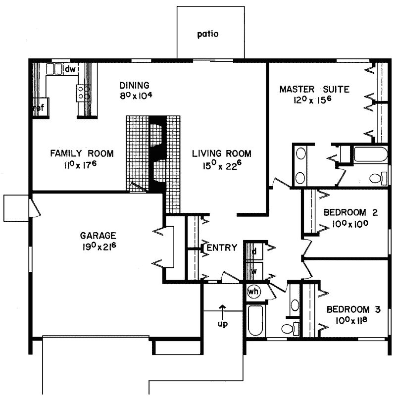 Ranch House Plan First Floor - Idaho Springs Mountain Home 085D-0022 - Search House Plans and More