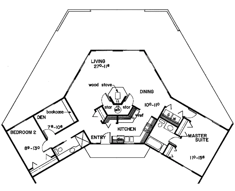 Vacation House Plan First Floor - Hamburg Park Mountain Home 085D-0027 - Search House Plans and More