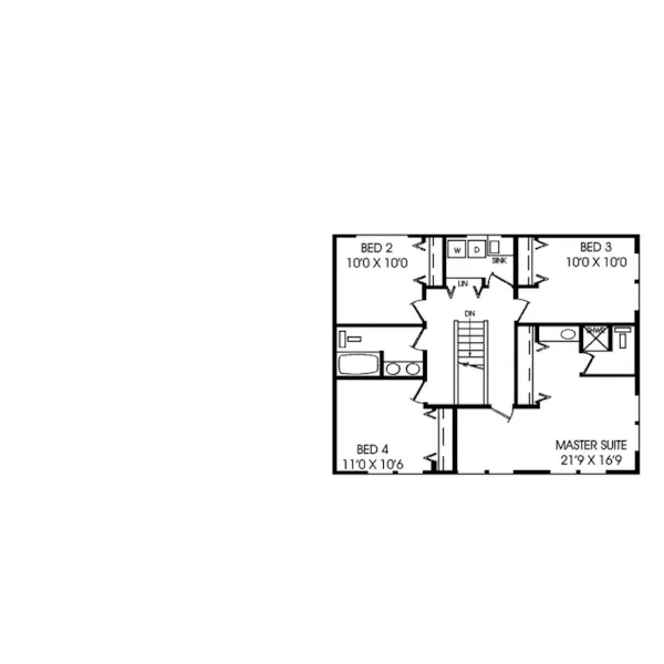 Traditional House Plan Second Floor - Peace River Colonial Home 085D-0029 - Shop House Plans and More