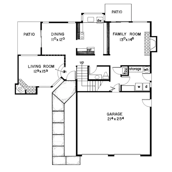 Mountain House Plan First Floor - Riverwood Rustic Home 085D-0032 - Shop House Plans and More