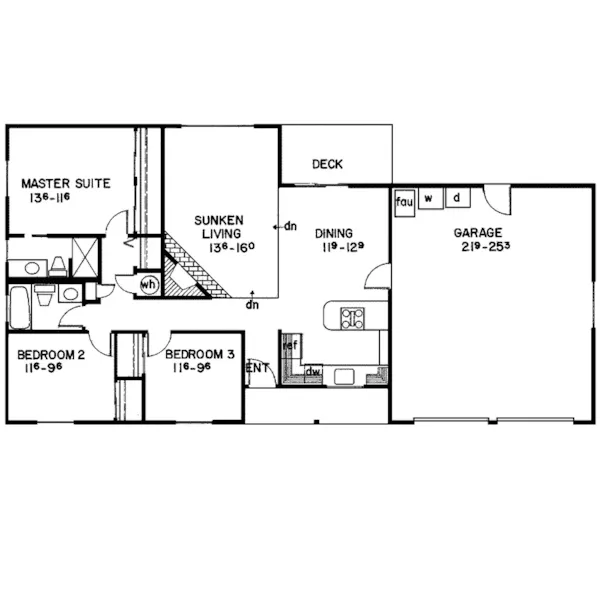 Modern House Plan First Floor - Queensland Ranch Home 085D-0034 - Shop House Plans and More