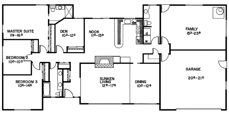 Mountain House Plan First Floor - Ridgemoor Rustic Ranch Home 085D-0036 - Shop House Plans and More