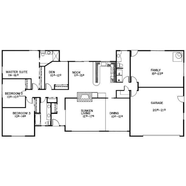 Ranch House Plan First Floor - Ridgemoor Rustic Ranch Home 085D-0036 - Shop House Plans and More